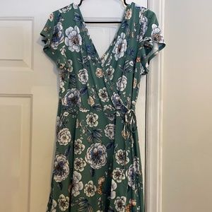 Faux Wrap Dress (floral pattern)